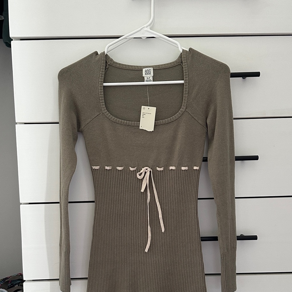 Urban Outfitters Khaki Long Sleeve Dress